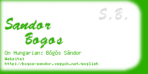sandor bogos business card