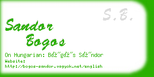 sandor bogos business card